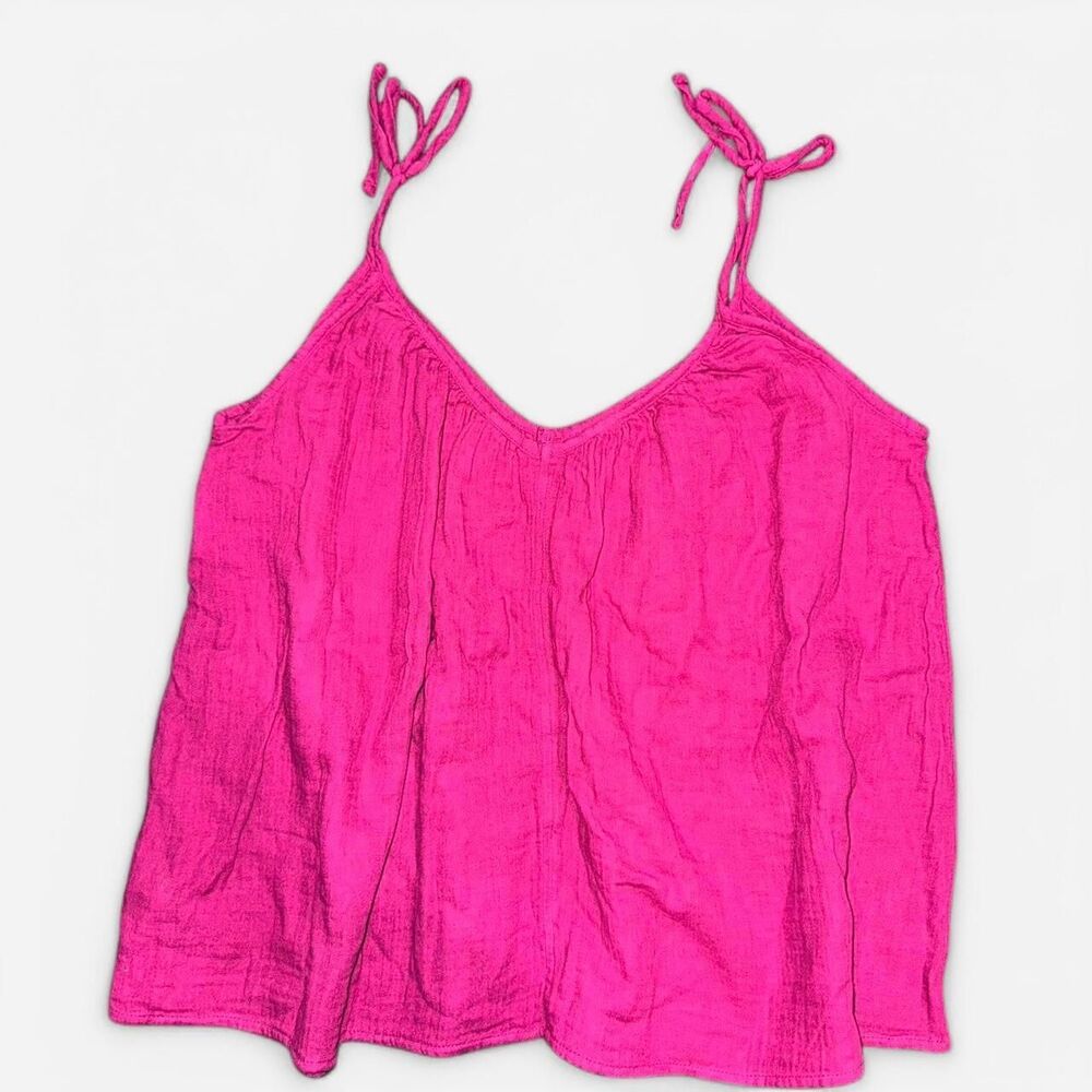 Old Navy Fuchsia Pink Tie Strap Tank Top - Picture 2 of 7